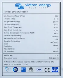 Solar Panel 55W-36 cells Mono 715x445x25mm series 4c
